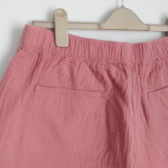 CYNTHIA ROWLEY Women's Size Large Gauzy All Cotton Shorts Beachy Coral Pockets - Picture 5 of 5